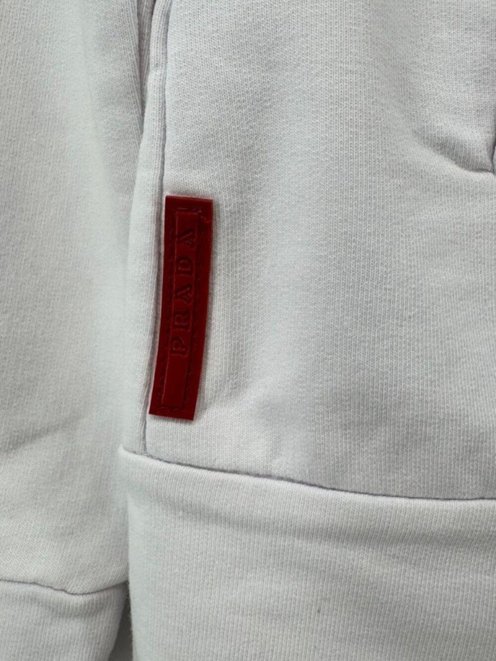 NWT Prada Linea Rossa White Stretch Zip Hoodie Size XS - Picture 4 of 8